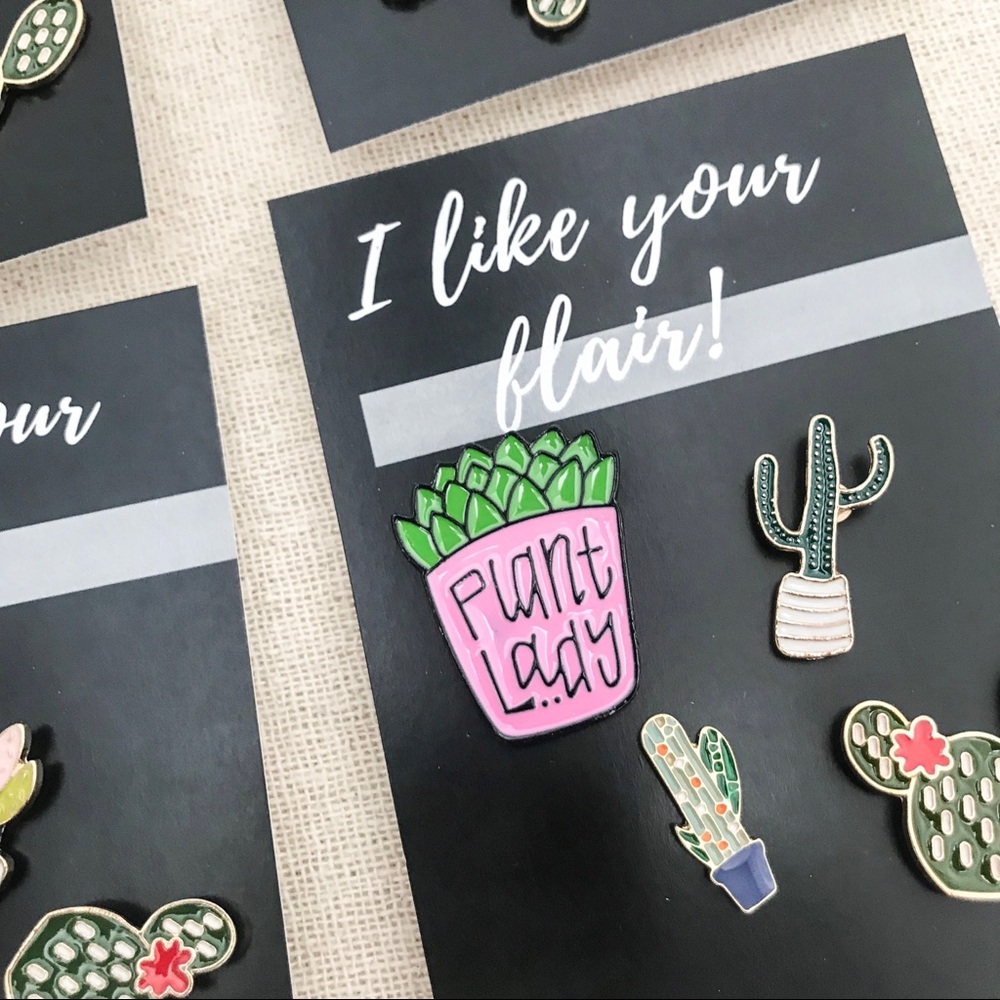 Plant Lady Enamel Pin Set - 4 Different Pins - NWT - Picture 3 of 5